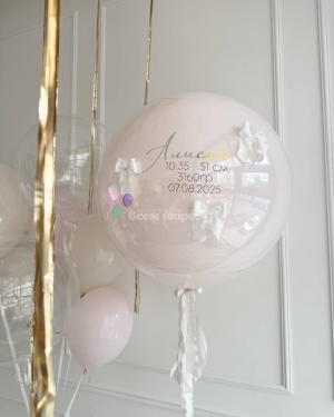 Шары на выписку девочки с бантиками