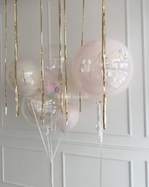 Шары на выписку девочки с бантиками