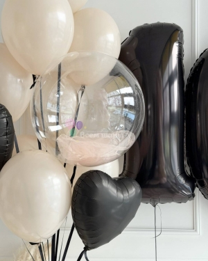 Шары девочке на 10 лет с черными сердцами