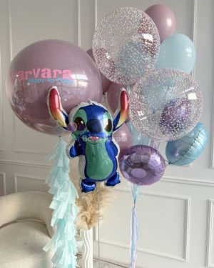 Шары девочке на день рождения "Стич"