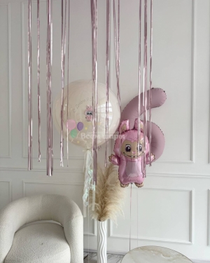 Шары девочке на 6 лет "Лабубу"