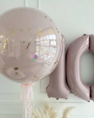 Шары девочке на 10 лет нежно-розовые