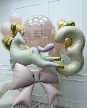 Шары для девочки на 3 года с единорогом