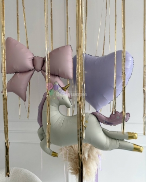 Шары для девочки с единорогом и большим сердцем