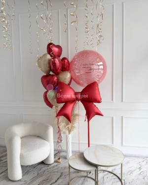 Шары для мамы с большим бантом