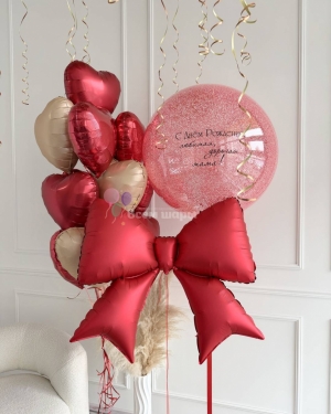 Шары для мамы с большим бантом