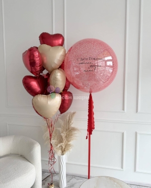 Шары для мамы на день рождения с сердцами
