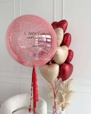Шары для мамы на день рождения с сердцами