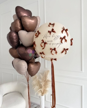 Шары шоколадные для девушки с бантиками