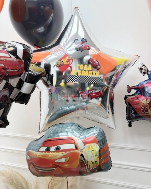Шары-цепочки мальчику на день рождения "Тачки"