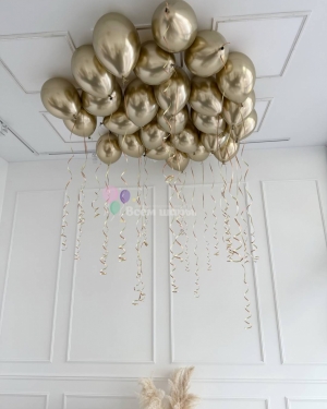 Шары хром под потолок золотые 