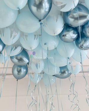 Шары под потолок небесно-голубые