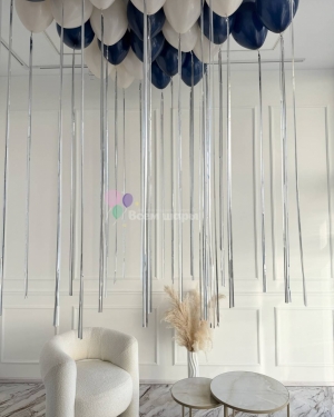 Шары под потолок для мужчины синие и бежевые