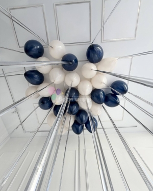 Шары под потолок для мужчины синие и бежевые