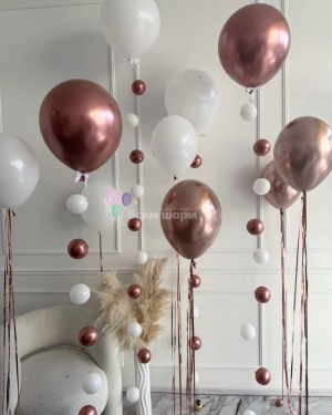 Шары-цепочки "Розовое золото"