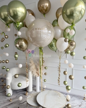 Шары мужчине на Юбилей с шарами-цепочками