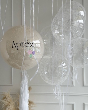 Шары на выписку мальчика прозрачные