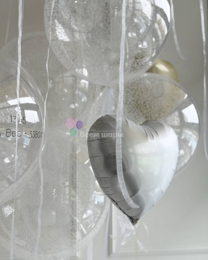 Шары на выписку мальчика прозрачные с сердцами