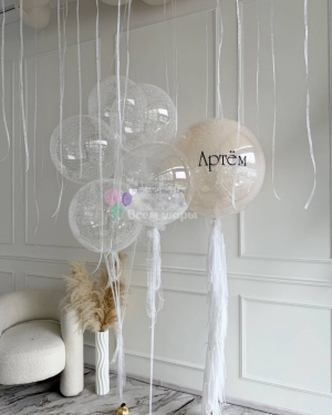 Шары на выписку мальчика прозрачные