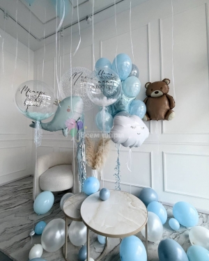 Шары на выписку мальчика с животными