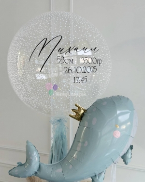 Шар Баблс на выписку мальчика с китом