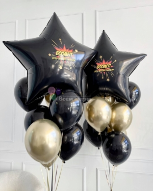 Фонтаны из шаров с большой звездой