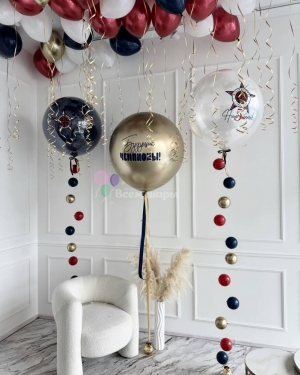 Шары гиганты на цепочках на юбилей бизнеса