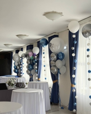 Оформление шарами на юбилей бизнеса, на выпускной