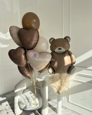 Шары для девочки с большим мишкой