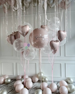 Шары на день рождения девушки нежно-розовые