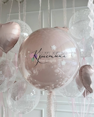 Шары на день рождения девушки нежно-розовые