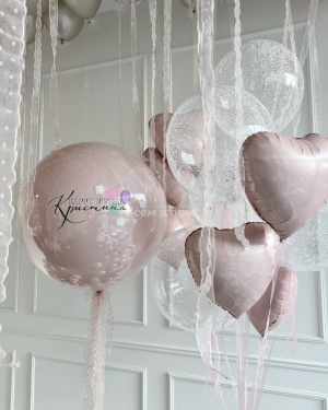 Шары на день рождения девушки нежно-розовые