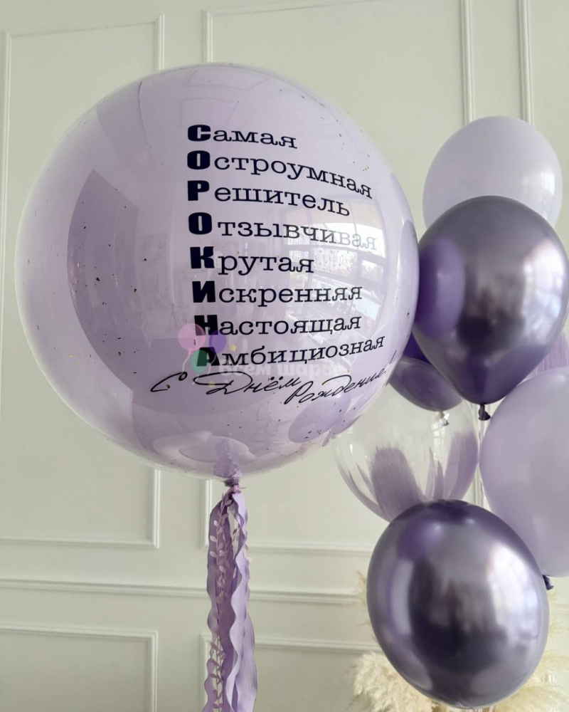 Шары сиреневые девушке на день рождения
