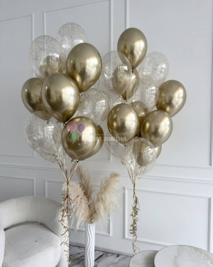 Шары для девушки на день рождения "Золотое конфетти"