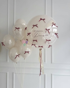 Шары девочке на 15 лет бежевые с бантиками