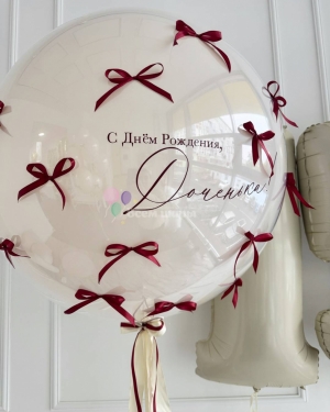 Шары девочке на 15 лет с шаром Баблс и бантиками