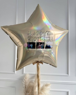 Шар золотая звезда на день рождения с фото