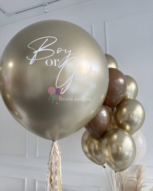 Шары на гендер пати золотые