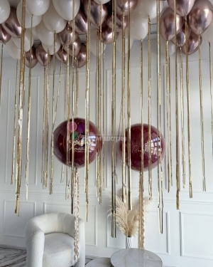 Шары Баблс бордовые мальчику на день рождения 