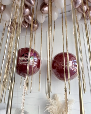 Шары Баблс бордовые мальчику на день рождения 