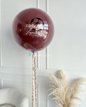 Шар Баблс мальчику на день рождения бордовый
