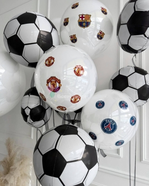 Шары футбол мальчику на день рождения с Баблс шаром