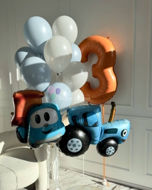 Шары мальчику на 3 года "Грузовичок Лёва"