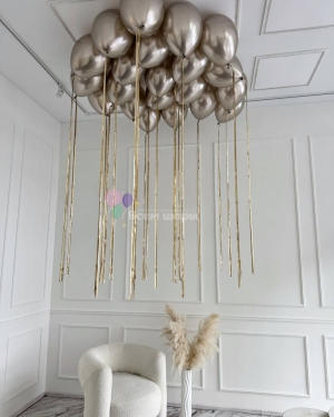 Шары под потолок "Золотой хром"