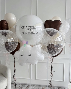 Шары на выписку девочки "Спасибо за доченьку"