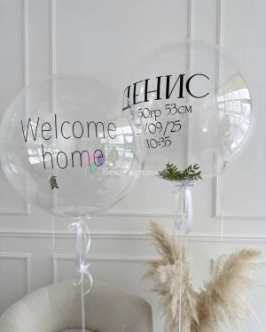 Шары баблс на выписку мальчика прозрачные