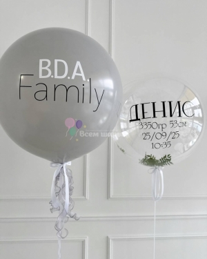 Шары баблс на выписку мальчика