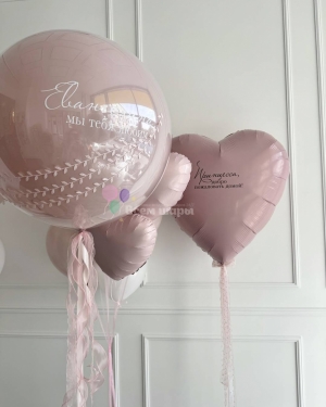 Шары на выписку девочки нежно-розовые