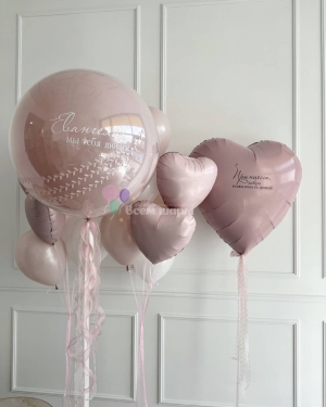 Шары на выписку девочки нежно-розовые