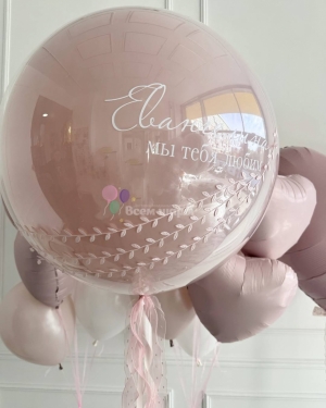 Шары на выписку девочки нежно-розовые